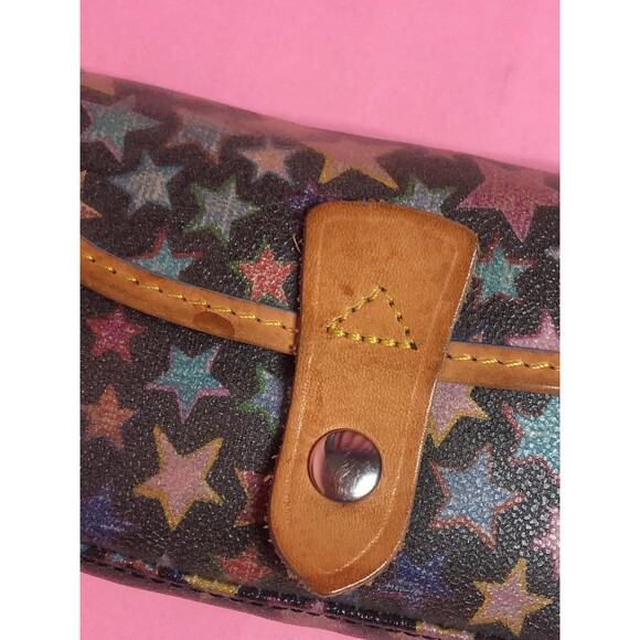 DOONEY & BOURKE Rainbow STAR Black Coated Canvas Mini Pouch As Is. Damaged Faded - Picture 2 of 10